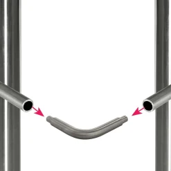 Giunzione curva 90° per tubo 12x1,5 mm satinato