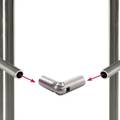 Giunzione snodabile per tubo o tondino 12 mm satinato