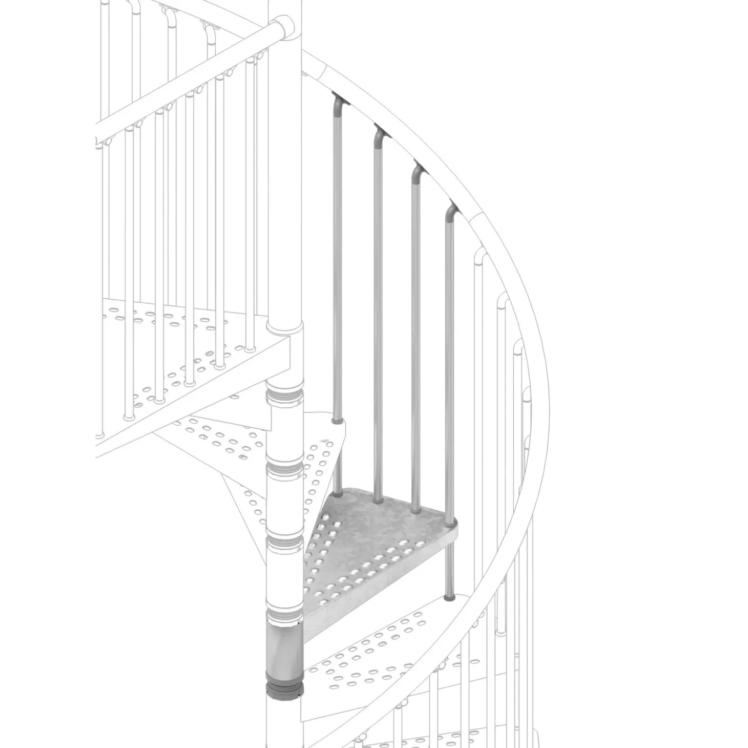 Gradino scala Zenon Ø 140 cm acciaio