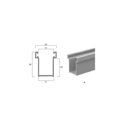Guida per tapparelle in alluminio 1700x17x28 mm argento 2 pz