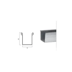Guida per tapparelle in ferro 2200x22x19 mm 2 pezzi