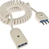 H05VVH8-F 3 mm x 0,75 mm² prolunga est. spina e presa 10 A 3 m bianca