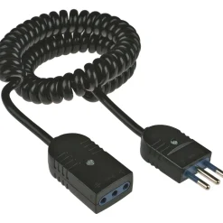 H05VVH8-F 3 mm x 0,75 mm² prolunga est. spina e presa 10 A 3 m nera