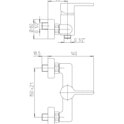 Jacuzzi Rubinetteria miscelatore doccia esterno Cilindro cromo
