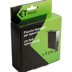 Kit 4 piastre di fissaggio per specchi 5 cm x 5 cm