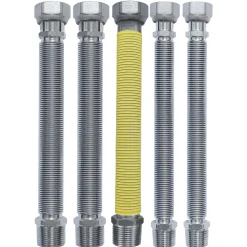 Kit allaccio caldaia tubi in acciaio inox e tubo rivestito estensibile