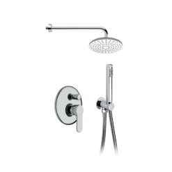Kit doccia incasso tondo cromo con soffione Ø 20 cm