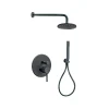 Kit doccia incasso tondo nero opaco con soffione Ø 20 cm