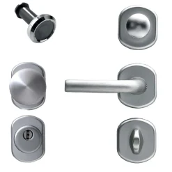 Kit maniglieria tonda alluminio argento
