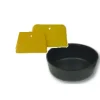 Kit recipiente stucco basso + 2 spatole rasature gialle 6 e 12