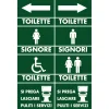 Kit servizi 8 targhette adesive per WC prefustellate in blister 9 x 7 cm