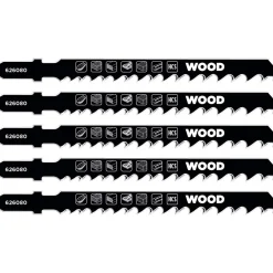 Lama per seghetto alternativo, legno, medio 1,1-1,3 mm 5 pz