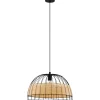 Lampada a sospensione Eglo a 1 luce Anwick Ø 50 cm Nero naturale