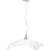 Lampadario a sospensione Mirò E27 60 W bianco e cromo Ø 45 x H 110 cm