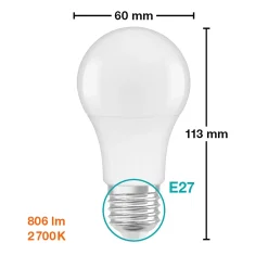 Lampadina LED E27 a goccia smerigliata Osram 806 lm bianco caldo 5 pz