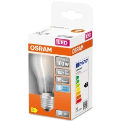 Lampadina LED E27 a goccia smerigliata Osram Star 1521 lm bianco neutro