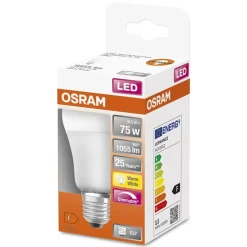 Lampadina LED E27 Osram goccia 1055 lm bianco caldo