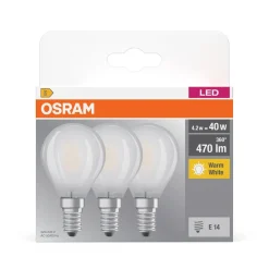 Lampadine LED E14 forma a sfera Osram 3 pz