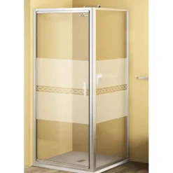Lato fisso doccia Bild L82/88xH190 cm argento decoro 2