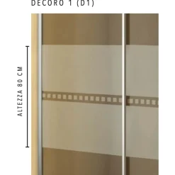 Lato fisso doccia Bild L87/93xH190 cm argento decoro 1