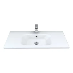 Lavabo bianco in mineralmarmo 100 cm