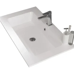Lavabo bianco in mineralmarmo 75 cm