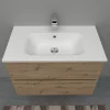 Lavabo bianco in mineralmarmo 80 cm