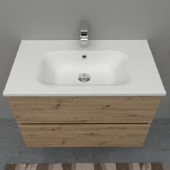 Lavabo bianco in mineralmarmo 80 cm