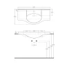 Lavabo consolle integrale ceramica 105 cm bianco