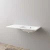 Lavabo da incasso con vasca a destra 101x46 cm mineralmarmo bianco