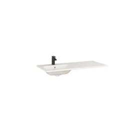 Lavabo da incasso con vasca a sinistra 121x46 cm mineralmarmo bianco