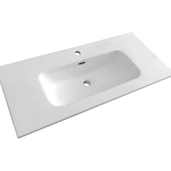 Lavabo in ceramica Bali 100 cm bianco