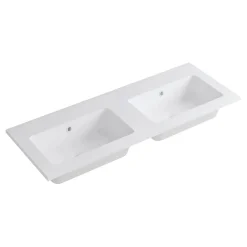 Lavabo in marmoresina 2 vasche Bianco opaco