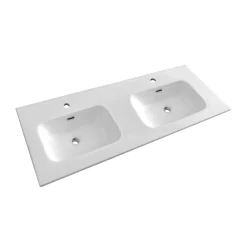 Lavabo integrale doppia vasca 120 cm Bianco