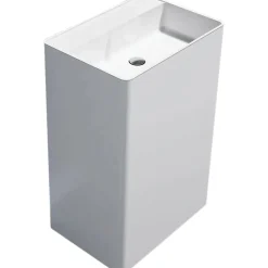 Lavabo rettangolare freestanding Cabanes bianco 60 cm x 42 cm x 90 cm