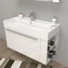 Lavabo unitop con 1 foro 100x46 cm mineralmarmo bianco