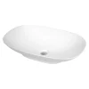 Lavabo da appoggio ceramica Rodas Idrostile foro rubinetto 60x40 cm bianco