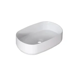 Lavabo da appoggio ovale in ceramica 55x12x36 cm Bianco