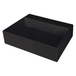 Lavabo da appoggio rettangolare Puerto Padre Idrostile foro rubinetto nero