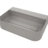 Lavabo da appoggio rettangolare Rodas Idrostile foro e copripiletta Grigio met