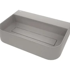 Lavabo da appoggio rettangolare Rodas Idrostile foro e copripiletta Grigio met