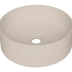 Lavabo da appoggio rotondo Limonar Idrostile foro e copripiletta Beige