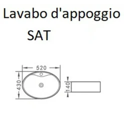 Lavabo da appoggio Sat 52 in ceramica 52x43x14 cm bianco
