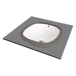 Lavabo da incasso ceramica Batabanó Idrostile 380x192 mm Bianco