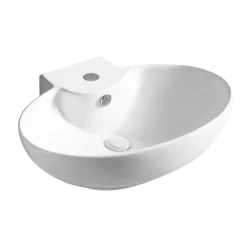 Lavabo d`appoggio in ceramica bianca l 60,5 x p 45,5 x h 18 cm