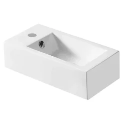 Lavabo d`appoggio in ceramica bianca l 50 x p 25,5 x h 14,5 cm