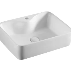 Lavabo d'appoggio in ceramica bianca 49x38 cm