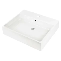 Lavabo sospeso/appoggio Madruga Idrostile foro rubinetto 60x50 cm Bianco