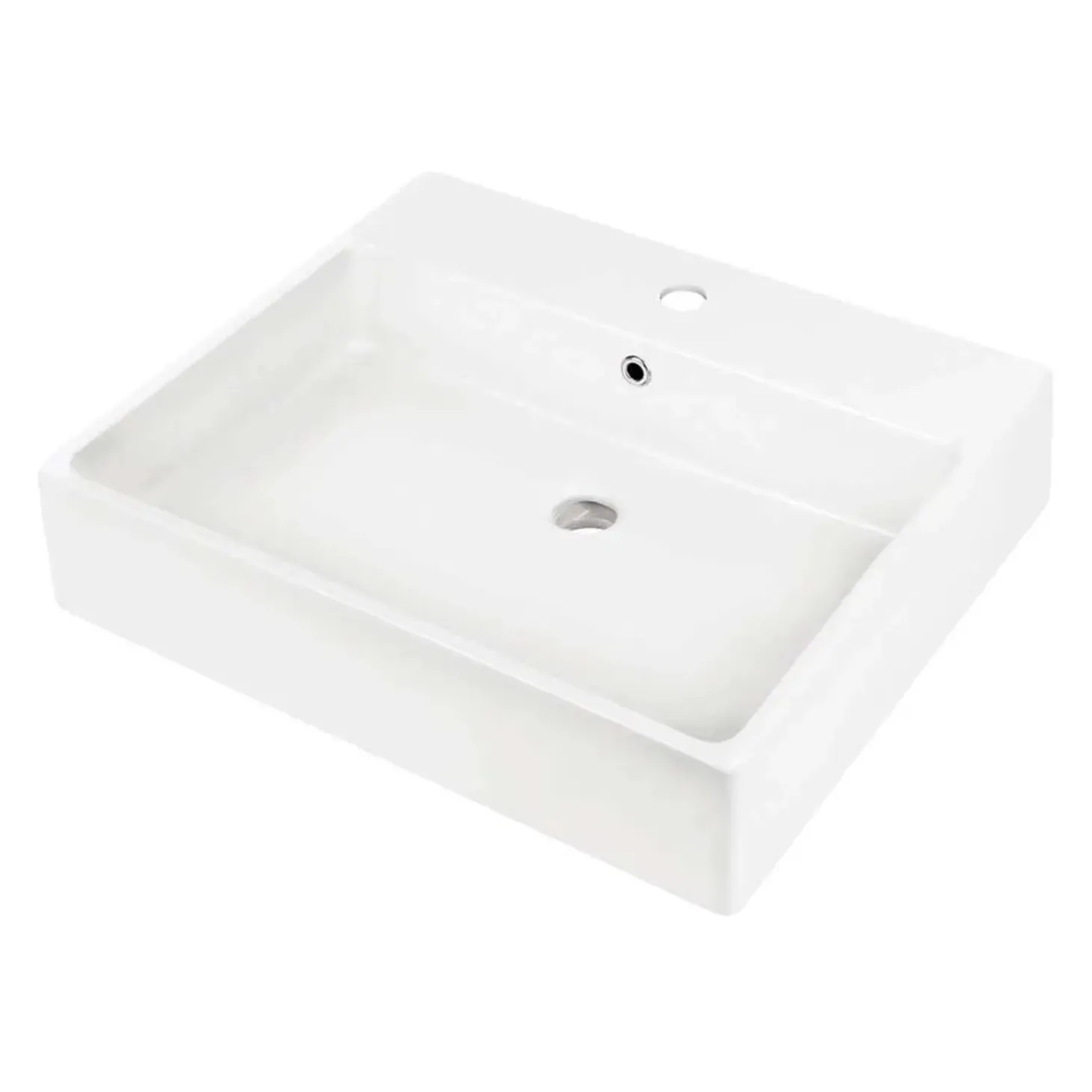 Lavabo sospeso/appoggio Madruga Idrostile foro rubinetto 60x50 cm Bianco