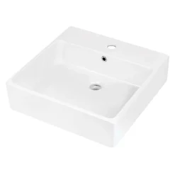 Lavabo sospeso/appoggio Madruga Idrostile foro rubinetto 50x50 cm Bianco